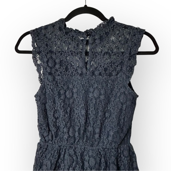 Monteau Navy Blue Lace Dress S - Picture 4 of 7